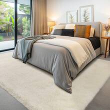 Sour Lemon Rugs Living Room 200x300cm, Grey Area Rugs For Bedroom, Washable Anti Slip Extra Large Shaggy Soft Rug Fluffy Modern Floor Carpets Mat Beside Carpet, Long Runner Rug For Hallway - Cream White - View 9