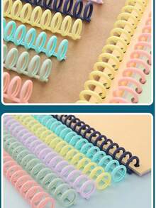 10pcs Multicolor A4 Detachable Loose-Leaf File Binding Rings, 30-Hole Plastic Rubber Rings For Organizing Documents, School & Office Supplies |Vivid Colors | Flexible Ring Hole Removable Plastic Binding Coil Spiral Rings,School Supplies,Back To School - Multicolor - View 6