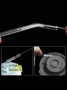 1/5/10/20 piezas Cepillo de limpieza para pajitas, Limpiador de pajitas reutilizable apto para tumblers de 40/30/20 oz, Limpiador de tubo extra largo de 10mm de diámetro apto para tumblers, tazas con boquilla, botellas y tubos, para cocina y comedor, exterior, accesorios para tazas de camping