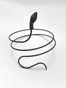 1pc Exaggerated Snake Bracelet, Fashionable Street Style Small Snake Twisted Armband, Halloween Decor For Women