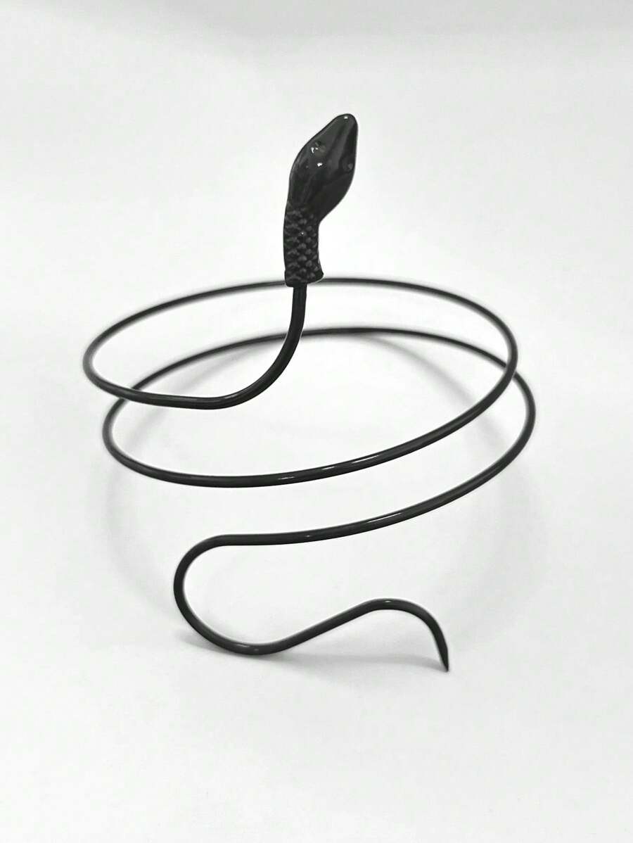 1pc Exaggerated Snake Bracelet, Fashionable Street Style Small Snake Twisted Armband, Halloween Decor For Women