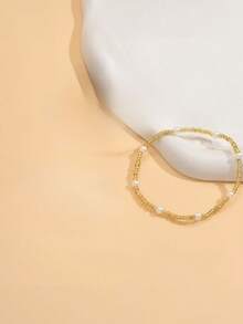 3 件套波西米亚风格人造珍珠串珠贝壳和海星脚链，百搭，适合男士/女士海滩、派对、日常穿着，优雅的礼物 - 彩色 - 查看 11