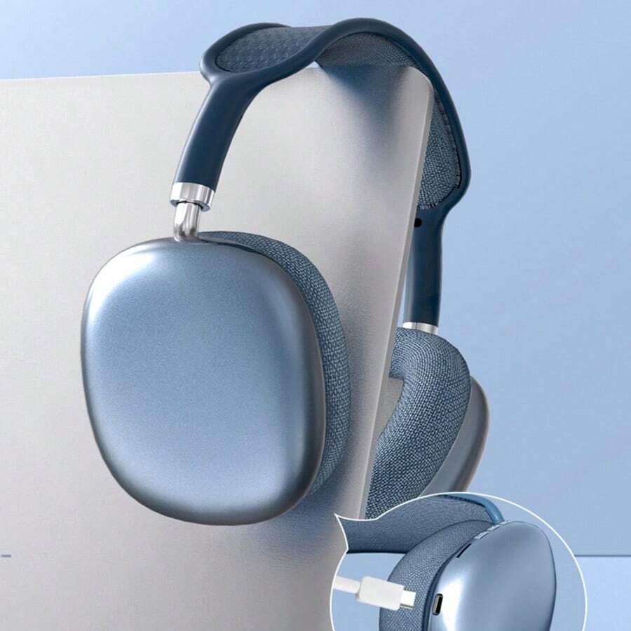 P9 Pro Max Subwoofer Bluetooth Headsets Wireless Headsets Bluetooth 5.0 Sports Headsets Bass Wireless Headsets - Blue - View 1