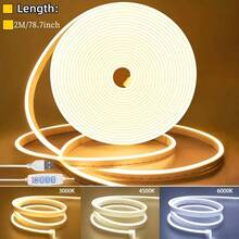 1 个 LED 霓虹灯带防水 5V USB COB LED，带柔性可调光白色 LED 灯带 3000-6500K，适用于电视背光、卧室、橱柜、厨房、DIY 照明/万圣节装饰、房间装饰、派对装饰（白光、中性光、暖白光）