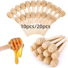 10PCS/20PCS/30pcs/40/50pcs 蜂巢棒，3.5 英寸木制蜂蜜浸蜂蜜棒迷你浸蜂蜜棒适用于蜂蜜罐蜂蜜棒分配器滴蜂蜜婚礼派对 - 杏色 - 查看 5