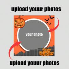 1pc Customized Halloween Photos, Upload Photos And Text For Customization, Personalized Wall Art, Perfect Gift For Birthday, Wedding, Anniversary, Birthday Classic Style, Suitable For The Decoration Of Living Rooms, Bedrooms And Corridors, It Is An Ideal Home Decoration And A Frame Is Optional, Memorable Keepsake, Home Room Decor Gifts