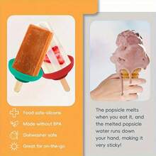 1/4Pcs Lce Cream Cone Holder WithDrip Protection And Silicone Ice CreamLeak Protector, Reusable To Prevent LceCream From Melting And Dripping OntoHands.Ice Cream Accessories ForSummer Parties, Gatherings,And OutdoorActivities On-The-Go- Dishwasher - Xanh lá & Đỏ & Tím & Vàng - Xem 3