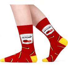 Men's Funny Novelty Crazy Pattern Dress Socks For Gifts - Black/Blue/Red/Brown/Multicolor Food-12m - View 7