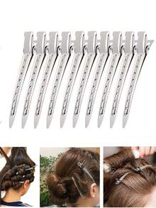 Pin Curl Clips 30 /20/10pcs, Silver Metal Hair Styling Clips For Sectioning, Curls & Extensions DIY Accessories (3.50 Inch) - Long Silver - View 3