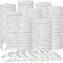 SHI50 Pcs Plain Silicone Rubber Bracelets Elastic Rubber Wristbands Blank Colored Bracelet Sports Bands For Stretch Wristband Wrist Bands For Women Men Party Gifts White - White - View 1