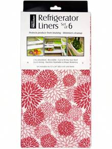 DII Kitchen Millennium, forros lavables y no adhesivos para contenedores y estantes de refrigerador - Incluye 6 que se pueden cortar en verde - Dhalia Tango Rojo - Ver 7