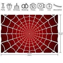 1pc Super Hero Spider Web Birthday Party Backdrop Banner - (82.7x59.1 59.1x39.4 39.4x29.5 Inch), Multi-Purpose Unisex Party Decoration Background, Suitable For All Seasons, Indoor/Outdoor, Photography Studio, Garden, Party Decor