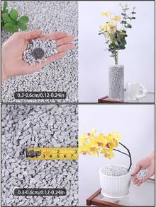 White Stone Natural Stone Suitable For Home And Garden Decoration -0.3-3 Cm, Multi-Color Stone Suitable For Indoor Plants, Outdoor Landscapes, And Holiday Decoration (White, Black, Multi-Color, Yellow) - Very Suitable For Vase, Glass Container, Fish Tank, Aquarium
