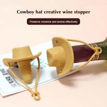 硅胶酒塞创意牛仔帽酒瓶塞葡萄酒储存塞牛仔帽酒塞适用于酒瓶，成人葡萄酒配件 - 爸爸礼物和送给男朋友的搞笑恶作剧礼物 - 彩色 - 查看 4
