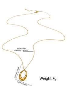 1pc Minimalist Round Stainless Steel Pendant Necklace, Stylish & Versatile Everyday Wear For Women, Birthday Gift - necklace - View 3