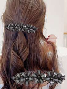 1pc Fashionable Elegant Alloy Hair Clip With Rhinestones Hair Accessory