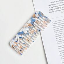 1 pièce Peigne démêlant à larges dents en plastique acétate, massage du cuir chevelu, portable, doux pour les cheveux, cadeau pour femme, kit de coiffure, kit d'outils pour cheveux, fournitures scolaires, accessoires pour cheveux