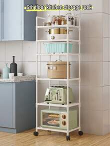 1 pieza Estantería de almacenamiento de cocina de 3-6 niveles, organizador de especias para horno microondas, estantería rodante de varios niveles para el piso - Multicolor - Ver 7
