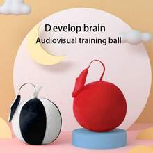 Baby Ball Toy, Educational Intelligent Toy, 0-3 Years Old Baby Vision Training Ball, Jingle Sound Early Learning Cloth Ball, Montessori Learning Activity, Washable, Includes Crinkle Paper, Baby's Best Friend, Mom's Helping Hand, Ideal Baby Birthday And Holiday Gift - Black and White - View 3