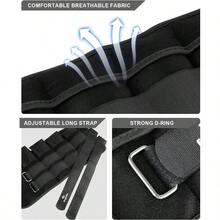 Fragraim Adjustable Ankle Weights 13 4 5 6 8 10 12 15 20 LBS Pair With Removable Weight For Jogging Gymnastics Aerobics Physical Therapy SH PO - black-doublebuckle - View 2