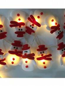 1 set de guirlandes lumineuses de bonhomme de neige de Noël, guirlandes lumineuses du Père Noël, guirlandes lumineuses de décoration d'arbre de Noël et de bonhomme de neige, convient pour la cheminée, l'escalier, la décoration de l'arbre de Noël, la décoration intérieure de fête, l'éclairage intérieur et extérieur