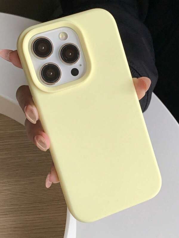 1pc Minimalist Solid Color High-Quality Liquid Silicone Phone Case, Compatible With IPhone 16, 16 Pro, 16 Plus, 16 Pro Max, 15, 14, 13, 12, 11 Pro Max, Soft Shock-Proof Anti-Fall Skin-Friendly Phone Case