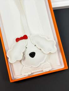 可爱泰迪狗钥匙扣吊坠独特个性化 PU 皮革包饰配件多功能礼物背包装饰