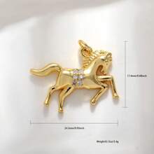 Collar con colgante de caballo de cobre con efecto de goteo de aceite, colgante de joyería de animales como perro globo, leopardo, elefante con circonita, accesorios de joyería de lujo DIY, regalo para novio, novia, mejor amigo