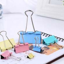 48 Coated Paint Metal Binding Clip | Corrosion Resistant And Tough Material | One Click Clamping For Exam Papers, Documents, Snacks | Essential For Simple Office Use - 彩色 - 查看 5