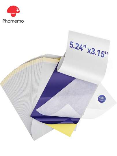 Phomemo Phomemo Tattoo Transfer Papier, 100 Blatt Tattoo Schablonen Transfer Papier, 3.15" X 5.24", Tattoo Thermoschablonen Papier, 4 Lagen, nur für Phomemo TP31 Mini Tattoo Drucker