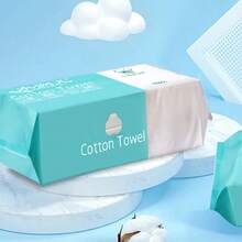 60 片/包高品质洗脸巾，100% 纯棉一次性清洁湿巾 - 厚实、柔软、超强吸水、干湿两用洗脸巾、卸妆棉，适用于个人、家庭、面部清洁、卸妆、护肤、旅行 | 适合所有肤质和敏感肌肤 | 无香精 | 无酒精 | 浴室配件 | 卸妆 - 無花紋 - 查看 10