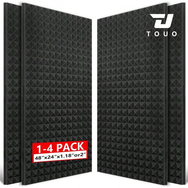 Panneaux de mousse absorbante du son TOUO 47,2"x23,6"x2"/1,18" Panneaux acoustiques muraux de réduction du bruit pour studio, bureau, salle de jeux, espace pour podcast. Panneau insonorisant haute densité. 1 à 4 pièces, 8 couleurs