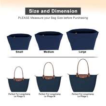 手提包收纳内胆包，多口袋毛毡手提包收纳袋，拉链收纳袋，内衬袋，返校必备 - 藍色 - 查看 7