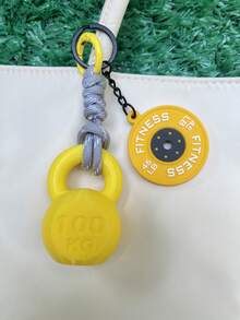 3D打印多巴胺式壶铃和杠铃瑜伽运动钥匙扣健身包挂饰专为健身爱好者背包装饰设计