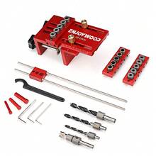 3 In 1 Adjustable Woodworking Doweling Jig Kit Pocket Hole Jig Drilling Guide Locator For Furniture Connecting Hole Puncher Tool - 紙箱 - 查看 2