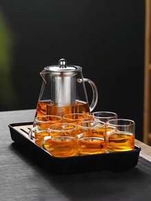 1 件高硼硅玻璃茶壶、家用茶壶、不锈钢滤茶器、功夫茶具、天元本地茶壶。