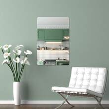 1 件现代防碎亚克力镜面墙饰 - 牢不可破的非玻璃浴室墙贴，带粘性垫，防水剥离粘贴家居装饰，适用于墙面装饰、房间装饰、厨房；矩形无框梳妆镜，适用于淋浴、化妆台、健身房、瑜伽馆；女孩房间装饰、婚礼浴室礼物、圣诞节乔迁、公寓、宿舍、水疗中心、沙龙、泳池区等