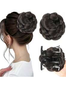 带爪夹的蓬松发髻制作器 - 优雅的女士高温纤维假发，易于使用，无需工具，非常适合休闲风格，女士发饰 - 彩色 - 查看 12