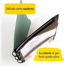 Five Star Flex Hybrid NoteBinder, carpeta de 1 pulgada con pestañas, cuaderno y carpeta de 3 anillos todo en uno, negro (29328AA2) - Verde - Ver 5