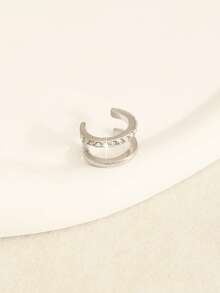 1 chiếc khuyên tai kẹp, khuyên tai đính đá Cubic Zirconia tinh tế, khuyên tai sụn, quà tặng trang sức cho phụ nữ. - Bạc 1 - Xem 2