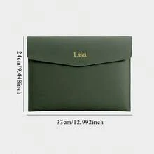 定制A4皮革文件袋，文件袋，布料袋，防水商务办公加厚按扣收纳袋，学生和教师返校必备，学习用品，返校购物，教室收纳袋，返校季礼物，毕业礼物，教师节礼物，男女通用，多用途，大容量，百搭，时尚秋季款，彰显魅力 - 彩色 - 查看 12