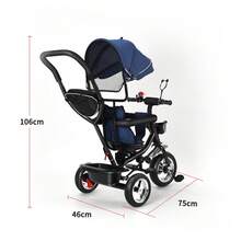 Cochecito 4 en 1, bicicleta para bebé, regalo de cumpleaños para bebé, con campana, espejo retrovisor, capota, canasta grande, adecuado para diferentes grupos de edades de bebés, se puede empujar o montar, fácil de instalar, varios colores disponibles