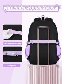 1pc Lightweight Multi-Pocket Girls Backpack, Outdoor Camping Travel Laptop Bag 15.6 Inch, Student School Backpack With Coin Purse, Adjustable Straps, Smooth Zipper, Back To School Essential