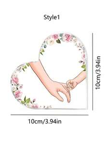 1Pc Personalized Customized Text Acrylic Plaque With Names Gift Grandma Holding Hand With Grandkids Personalized Heart Shaped Acrylic Plaque Birthday Grandma Gifts Gifts For Grandma From Granddaughter, Grandson Best Grandma Mother'S Day Gifts Grandmother Gift Ideas A Personalized Desk Ornament For Your Home, Office, School, Or Car.,School Supplies,Back To School