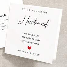 Husband Birthday Card- Soulmate Greeting Card For Him Including Envelope - Style-01 - View 2