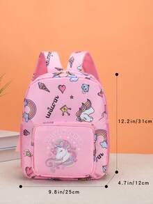 Individueller Schulanfang Einhorn Dinosaurier Mini Rucksack, personalisierter Name oder Feiertagsgruß Muster. Gestalte deinen eigenen Rucksack. Modisch lässig, vielseitig süßer Cartoon Einhorn Dinosaurier Bagger Baustellenfahrzeug Muster Rucksack. Leichter Münzbeutel, perfekt für Teenager für den täglichen Gebrauch, Ausflüge, Reisen und Einkaufen. Druckmusterposition zufällig - Text 2 - Übersicht 6