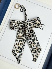 1pc Minimalist Leopard Print Bow Bag Charm/Keychain Pendant Cheetah Print Backpack Decor Bows Keychain For Bag