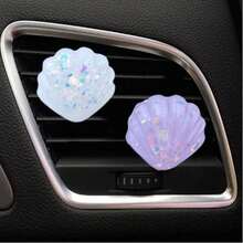 大号闪粉贝壳装饰汽车出风口夹，可爱亲切贝壳装饰出风口香薰夹