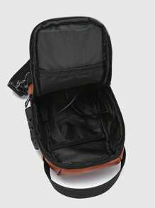 Men's PU Leather Sling Bag|Vintage Style With Anti-Theft Lock|Lightweight Chest Bag For Travel & Daily Use