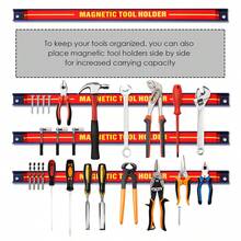 GOFLAME Set Of 6 Magnetic Tool Strip Holder Garage Rail Wall Mounted Bits Storage Rack - Red - View 8